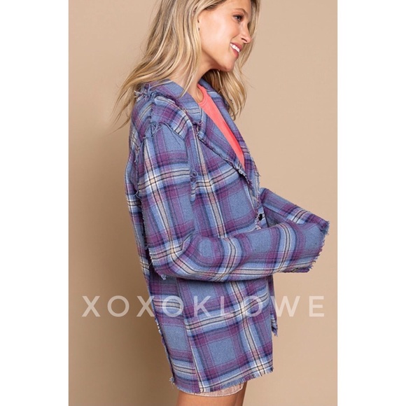 POL Blue Violet Blazer Single Button Relaxed Fit - Picture 9 of 14